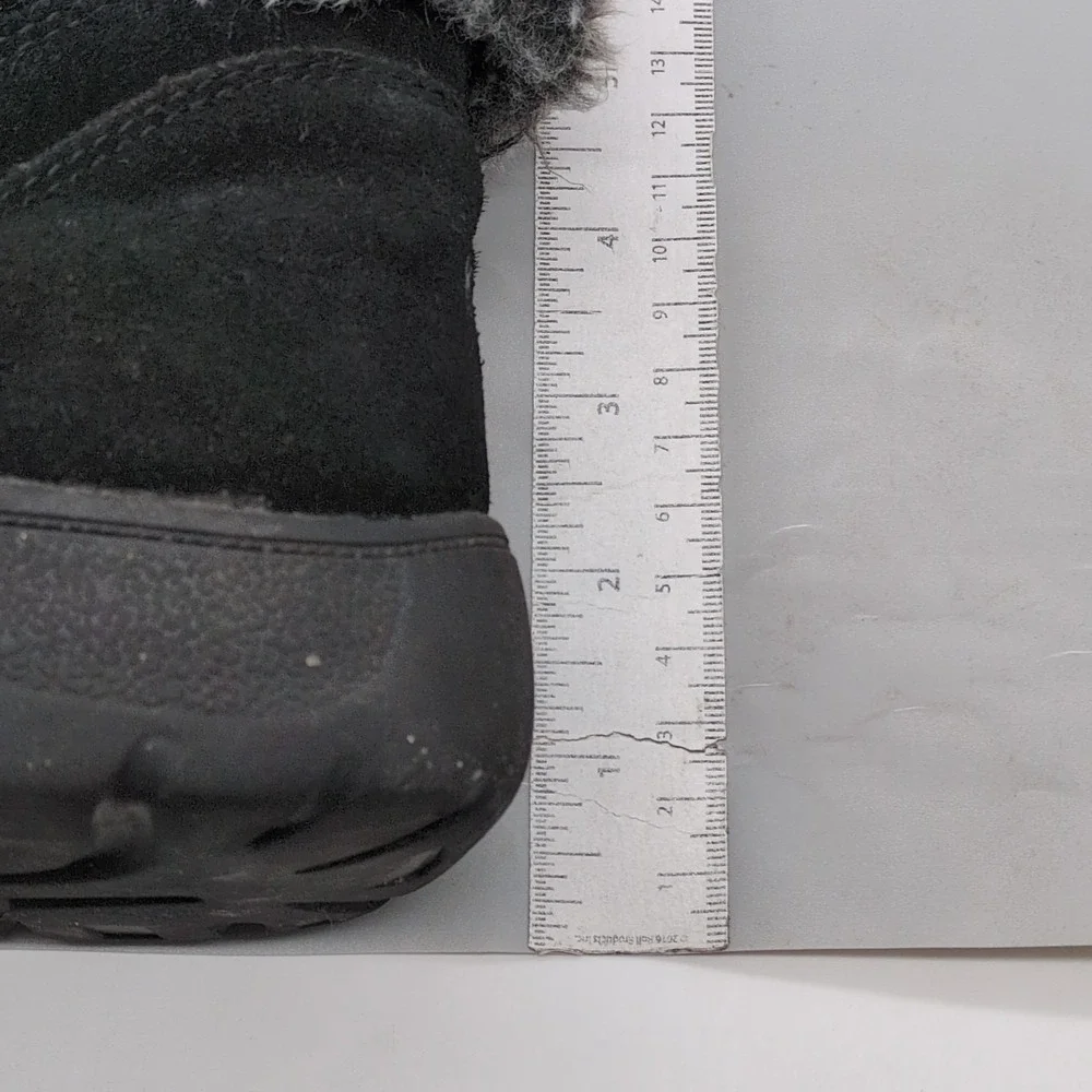 Khombu‎ Shoes Womens Jessica Black 9 Suede Winter Ankle Boots Fur Trim Dual Zip